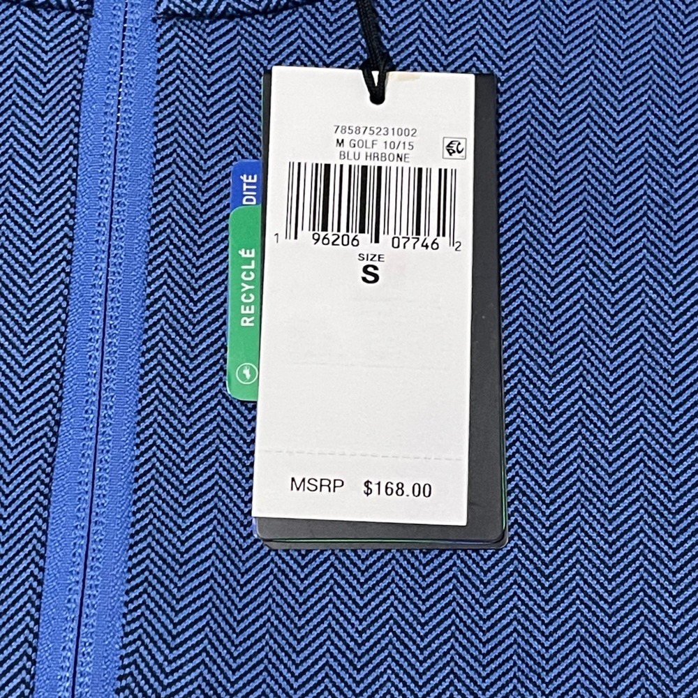 RLX Ralph Lauren Pullover Mens Small Blue Herringbone Luxury Performance 1/4 Zip - Picture 3 of 11